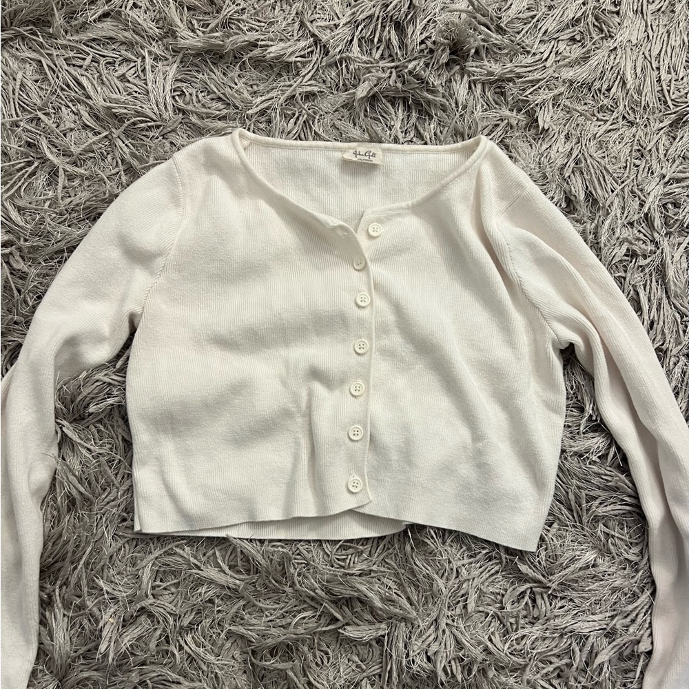 Brandy Melville button up long sleeve crop
